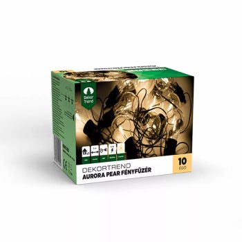 Aurora Pear fényfüzér, 10 égő, meleg fehér