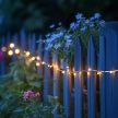 Napelemes fényfüzér, 70 LED, meleg fehér, csíptetővel