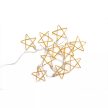 Fém csillag motívumos dekorfüzér, 10 led, elemes