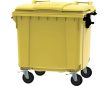 Műanyag sárga 1100 Literes konténer kerekekkel