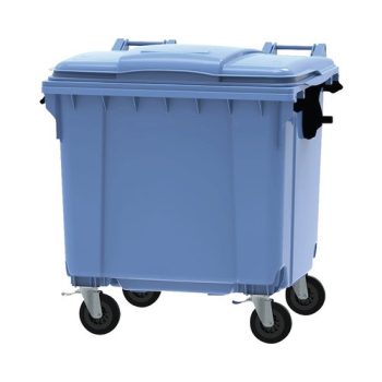 Műanyag kék 1100 Literes konténer kerekekkel