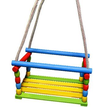 Színes fa gyermek hinta