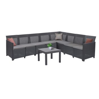 Claire XI 8 személyes sarokgarnitúra orlando asztallal