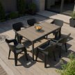 Ravello 6+1 kerti bútor garnitúra szett kőris-fekete