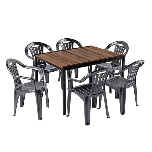 Rowen 6+1 kerti bútor garnitúra szett dió-grafit