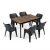 Ravello 6+1 kerti bútor garnitúra szett dió-fekete