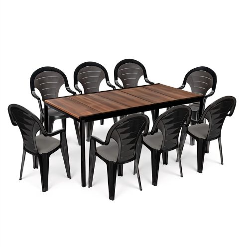Lagos Large 8+1 kerti bútor garnitúra szett dió-grafit