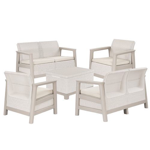 Scandi Box max linea duo kerti bútor szett jute tárolós asztallal