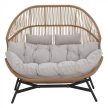 HOLAND rattan dupla kosárfotel bézs