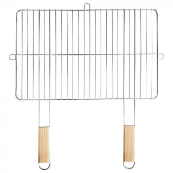Szögletes grillrács fa fogantyúval 57x51 cm