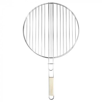 Kerek grillrács fa fogantyúval 40 cm