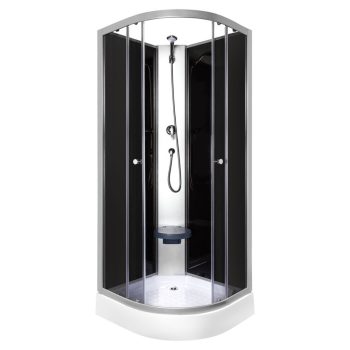 Evora Black 90 hátfalas zuhanykabin zuhanytálcával