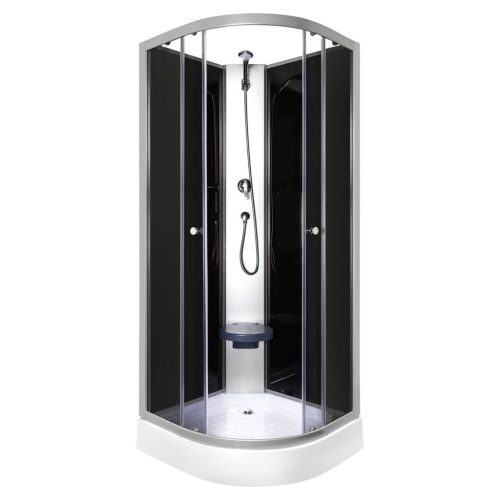 Evora Black 90 hátfalas zuhanykabin zuhanytálcával