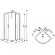 FARO 80x80 cm íves hidromasszázs zuhanykabin
