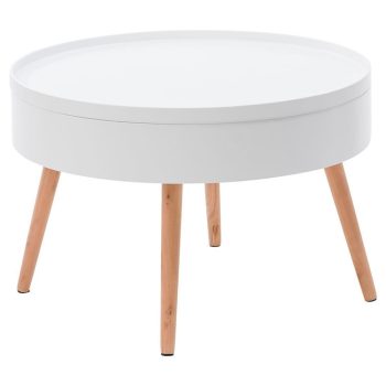 Kerek dohányzóasztal tárolóval 60 cm