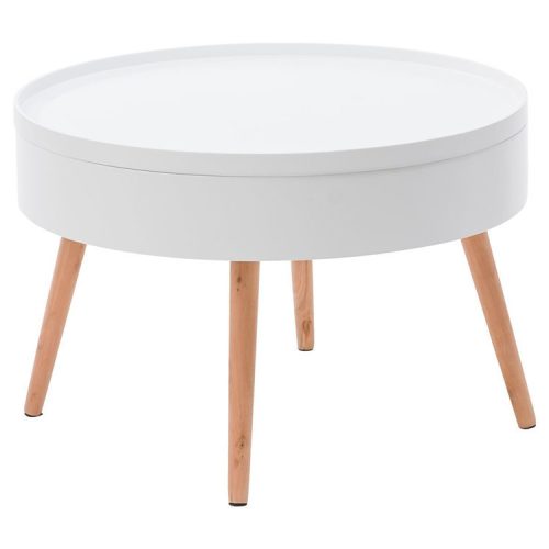 Kerek dohányzóasztal tárolóval 60 cm