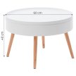 Kerek dohányzóasztal tárolóval 60 cm