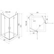 Flow Black 80 szögletes zuhanykabin zuhanytálcával