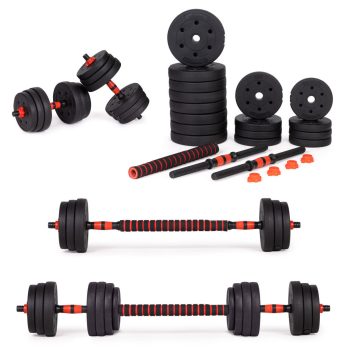   Állítható súlyzók 2x15 kg-os súlyzószett 30 kg-os rúd