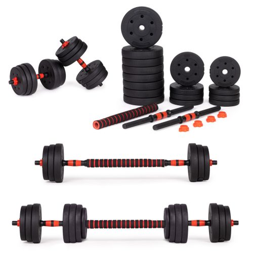 Állítható súlyzók 2x15 kg-os súlyzószett 30 kg-os rúd