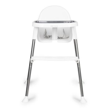 Etetőszék 2 az 1-ben tálcával övekkel fehér