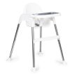 Etetőszék 2 az 1-ben tálcával övekkel fehér