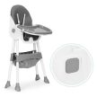 Gyerek etetőszék tálcával és kosárral 5 pontos biztonsági övvel szürke