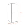 Flexi 90x90 cm sarokba szerelhető szögletes zuhanykabin zuhanytálca nélkül