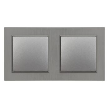  Nova kettős váltókapcsoló 106 szürke szálcsiszolt dupla kerettel
