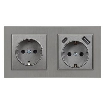   Nova dugalj USB csatlakozóval szürke szálcsiszolt kerettel