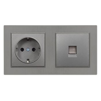   Nova dugalj 16A 250V UTP csatlakozóval szürke szálcsiszolt kerettel