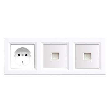 Nova III dugalj kettő UTP csatlakozóval fehér kerettel