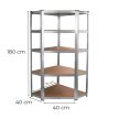 Nagy teherbírású sarokpolc 180x70x40-40 cm 175 kg króm
