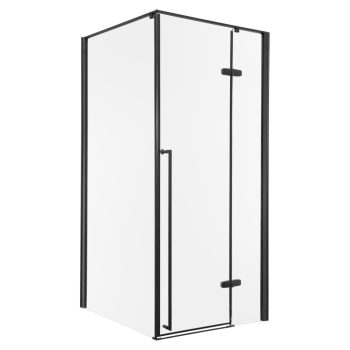 Long 90x90 fekete szögletes zuhanykabin tálca nélkül