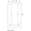 Malibu SQ 80x70 szögletes zuhanykabin zuhanytálca nélkül