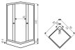 Pico 90 szögletes zuhanykabin zuhanytálcával