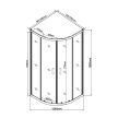 Spirit Mátrix 90x90 cm íves zuhanykabin zuhanytálca nélkül