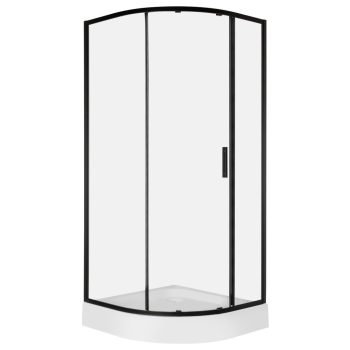  Solid RPS 80 fekete íves egyajtós zuhanykabin tálca nélkül