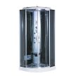 Vital Black 80x80 cm íves hidromasszázs zuhanykabin
